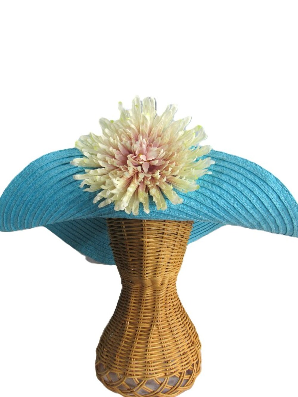 THE BIG FLOPPY "QUEEN MOTHER" BEACH HAT,  SO FUN AQUA BLUE + A BIG MUM